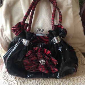 Black and red purse